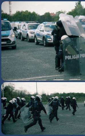 [VIDEO] 23 kwietnia bieżącego roku na terenie lubińskiej giełdy i stadionu piłkarskiego odbyły się ćwiczenia dowódczo-sztabowe policjantów VI Kompanii Nieetatowego Oddziału Prewencji